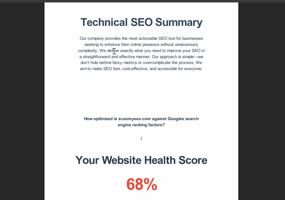 ScanMySEO Reports