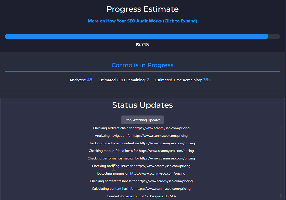 ScanMySEO Dashboard